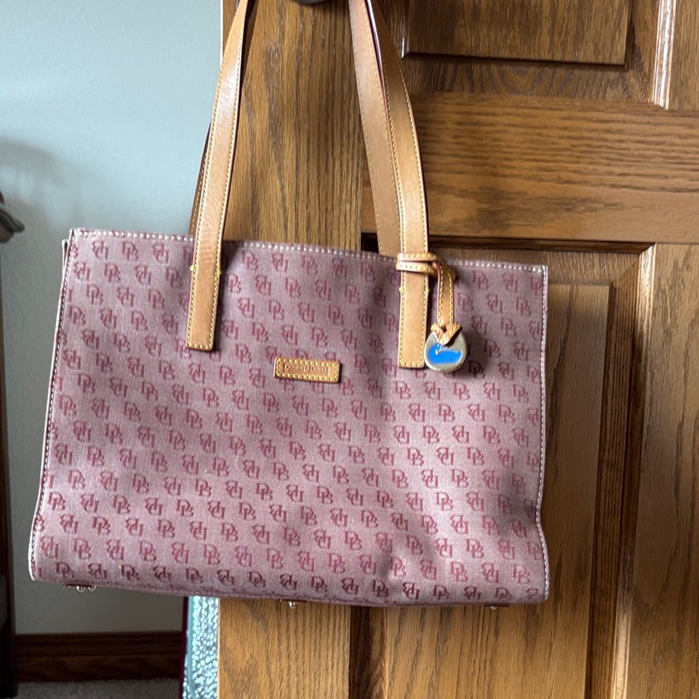 Dooney & Bourke Dark Red Monogram Tote